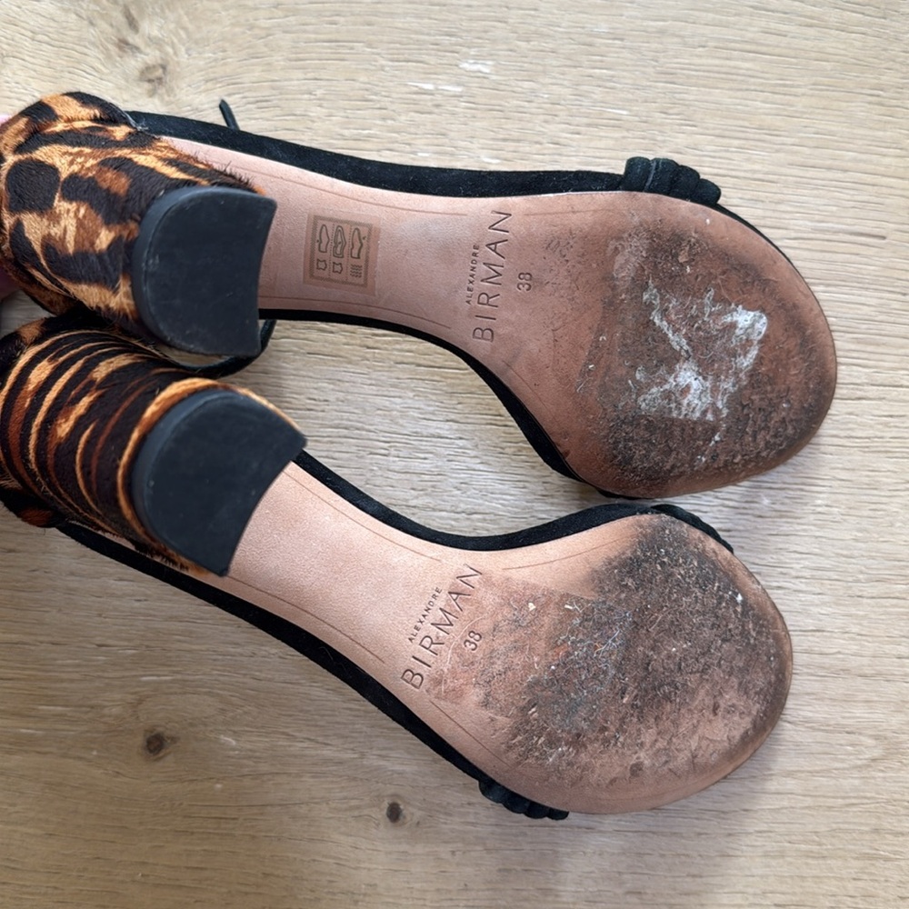 Alexandre Birman Leopard Print Block Heel Open Toe Vicky Sandal - Picture 7 of 7